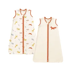 Pureborn SACO DE dormir para bebé recién nacido, manta usable de algodón con cremallera de 2 vías, oso de dibujos animados, zorro, saco de dormir, ropa para todas las estaciones
