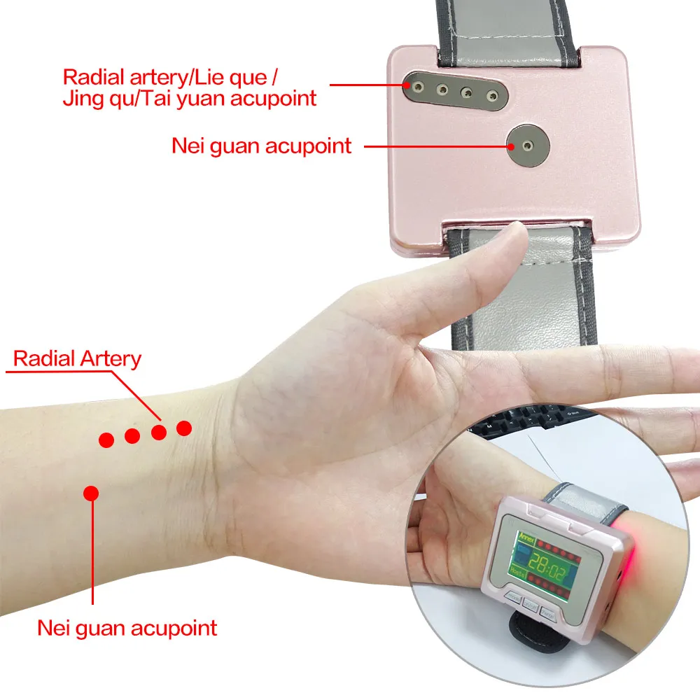 650нм лазерная терапия часы домашний наручные Диод высокое кровяное давление высокий уровень жира сахара для диабета полупроводниковое лечение CE холодная