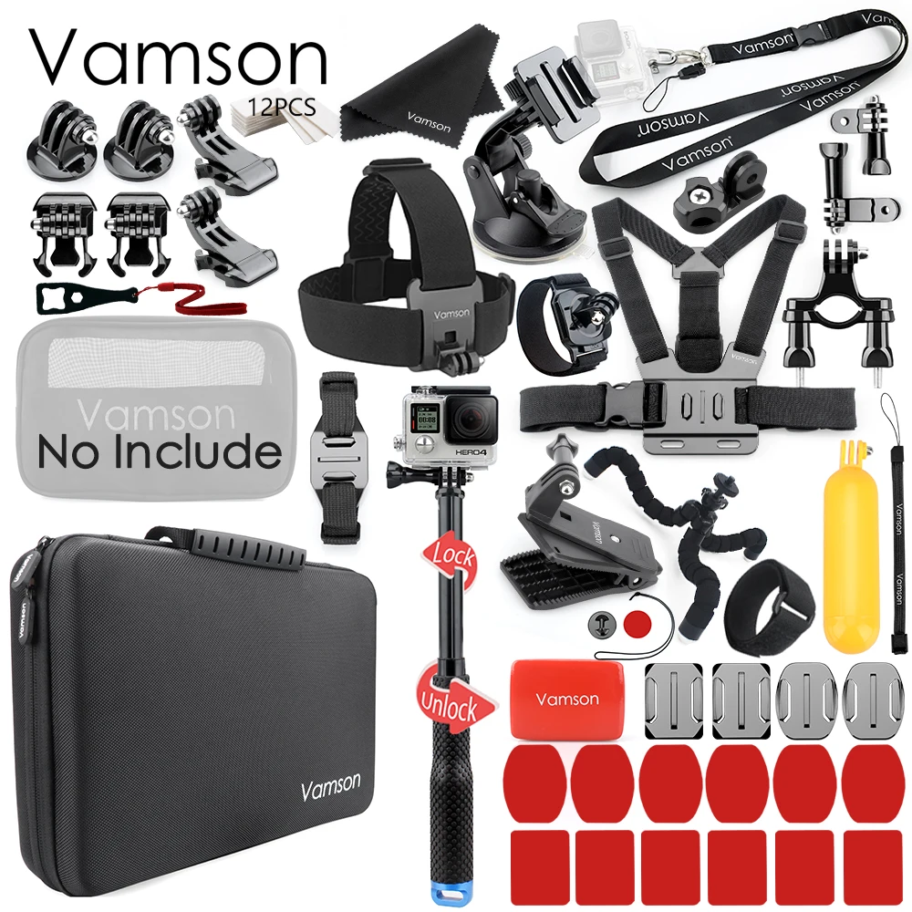 Vamson для Gopro Hero 7 6 5 4 черный для Xiaomi Yi 4K Lite аксессуары для камеры комплект для SJCAM Eken для DJI OSMO Action VS86 - Цвет: VS86C