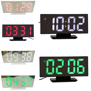 

NEW Digital Alarm clock LED Mirror Electronic Clocks Multifunction Large LCD Display Digital Table Clock Calendar with Luminous