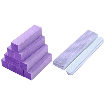 

10 Pcs Sanding Buffer Block Files Pedicure Manicure Nail Art Tips & 10 Pcs Nail Files Double Sided Straight Emery Board