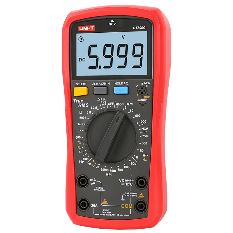 Цифровой мультиметр Φ UT890C/UT890D + измерение True RMS/измерение большой емкости 100