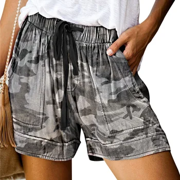 

Summer Women Drawstring Elastic Waist Pocketed Loose Breathable Casual Shorts Comfortable