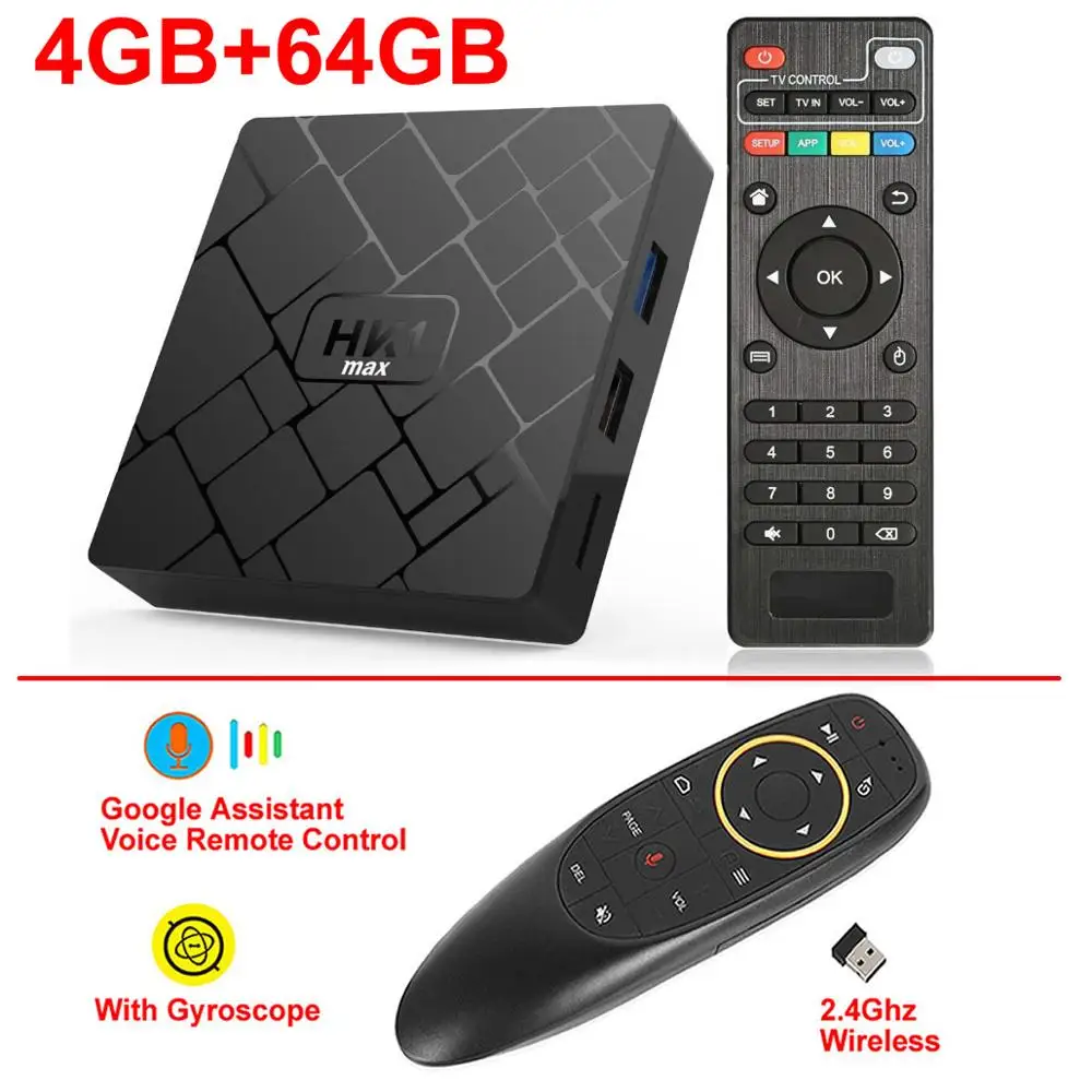 HK1 MAX Smart tv BOX Android 9,0 RK3318 четырехъядерный процессор 4 ГБ ОЗУ 64 Гб ПЗУ Bluetooth 2,4G 5G двойной wifi USB3.0 3D 4K HDR IP tv телеприставка - Цвет: 4GB 64GB add G10