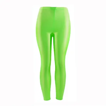 

Women's Girls Pants Glossy Solid Color Fluorescent Leggings Casual Elasticity High Quality Plus Size Pants 2019 New