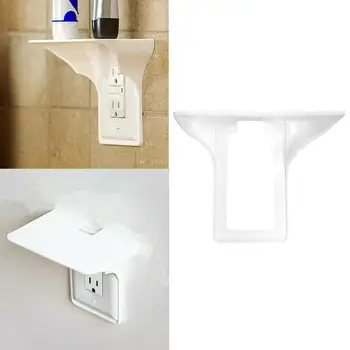 

Practical Wall mounted Phone Charging Holder Socket Rack to Shelf 10lbs Outlet For Anything Strong A Holder Space Sticky Up J7J0