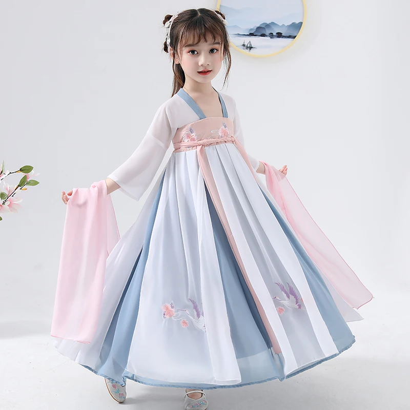 11 Hanfu/платье феи для девочек; традиционная китайская Классическая Одежда для танцев; праздничный наряд; платье для фотосъемки в народном стиле ретро - Цвет: 11