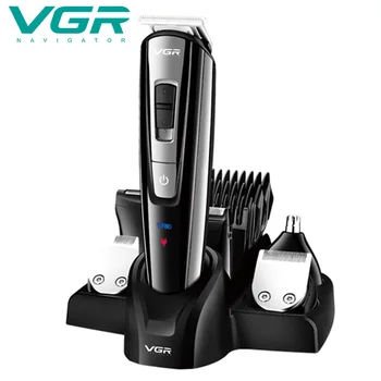

VGR barber clipper nose beard hair trimmer for men professional kit with 6 blades cordless zero gapped trimmer hair clippers