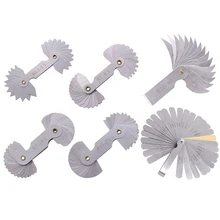Jauge de rayon en acier inoxydable, ensemble de 6 pièces, avec feutres, filet de rayon d'arc et outil de mesure de l'espace de 0.04 à 0.88Mm