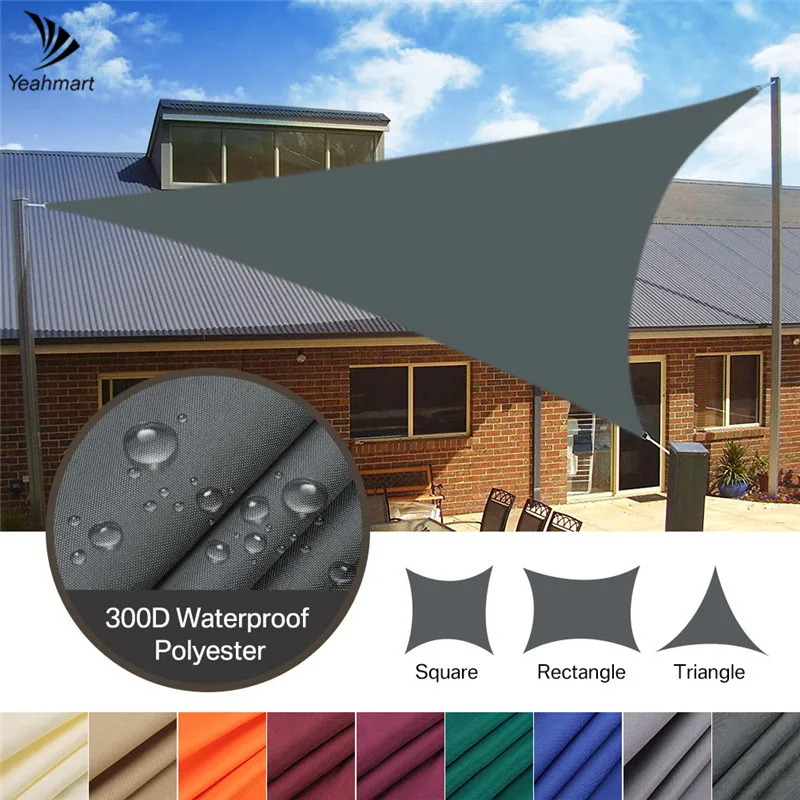 Canopy Awning Sail SUN-SHELTER Facility Activities Backyard Triangle Outdoor for 98%Uv-Block