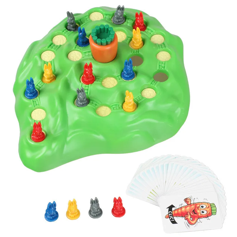 Funny Bunny Rabbit Children Board Trap Game Rabbit Checkers Parent-child Interaction Family Game for Kids Gift