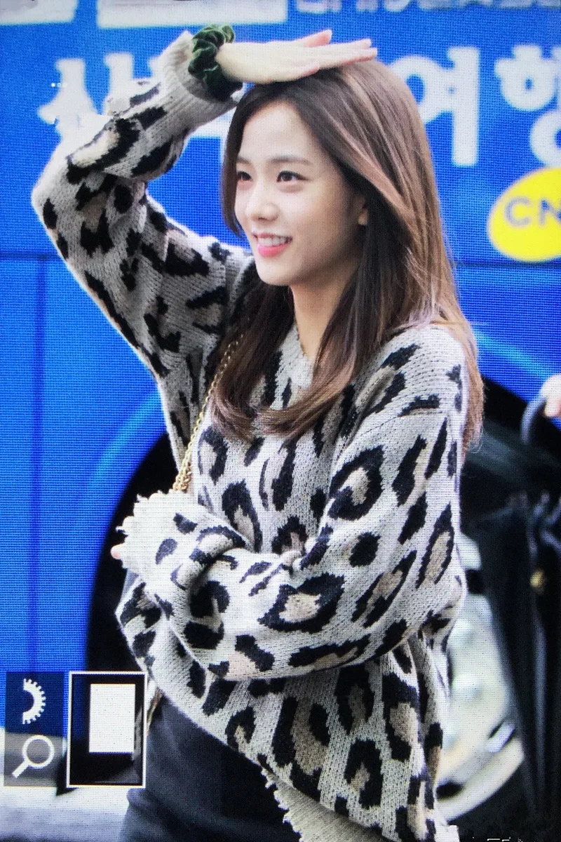 Kpop Черный Розовый jisoo осенний модный Леопардовый Теплый вязаный свитер женский корейский уличная одежда повседневные женские свитера с круглым вырезом