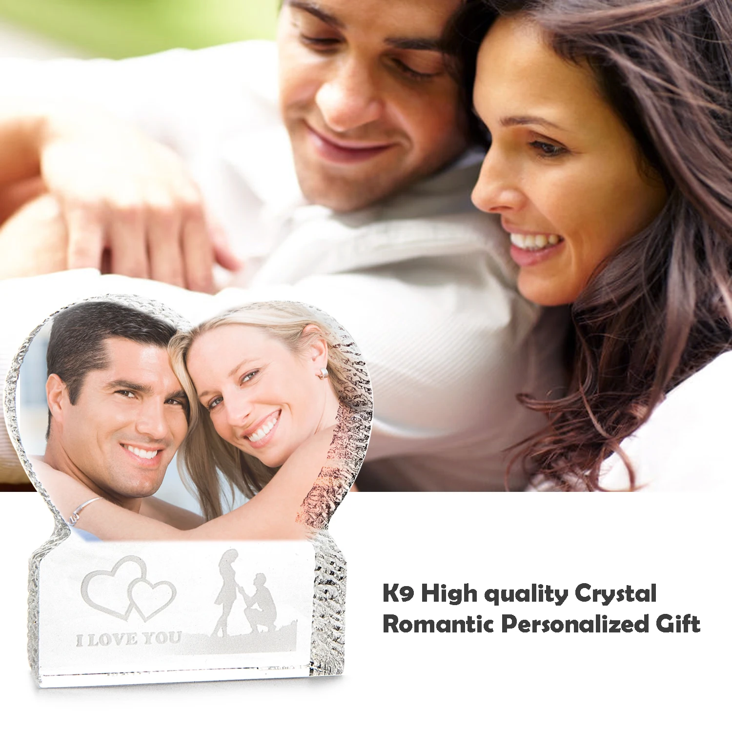 

Personalized Custom Crystal Love Photo Picture Frame Best Gift for Valentine Gift Birthday Wedding Anniversary Present