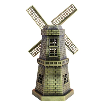 

Dutch Holland Windmill Alloy Metal Decoration Statue Figurine for Home Office TB Sale