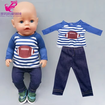 

doll clothes 43cm baby doll boy sport shirt sweater denim pants 18 inch boy doll girl toys clothes coat shorts
