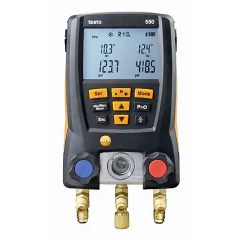 

Testo 550 Pressuer Gauge for Refrigeration System Air Pressuer Test Gauges Set HVAC Manometer with 2pcs Clamp Probes 0563 1550