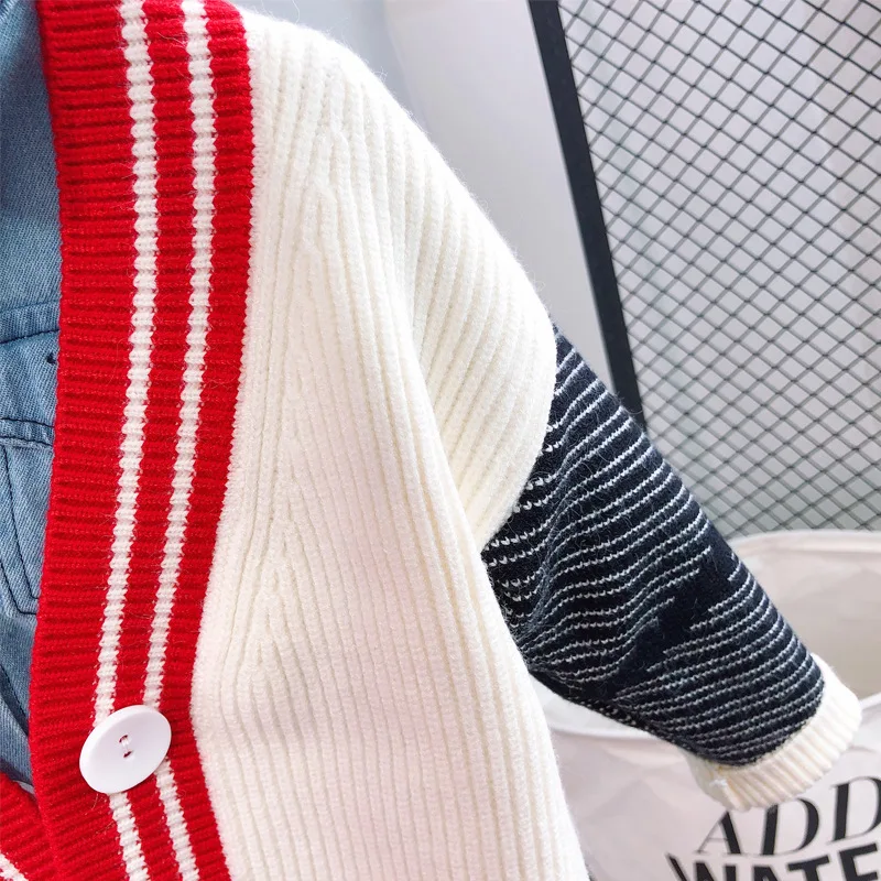 boys sweater Autumn fashion striped cotton kids sweaters casual outdoor baby top clothes suit for 2~7yrs