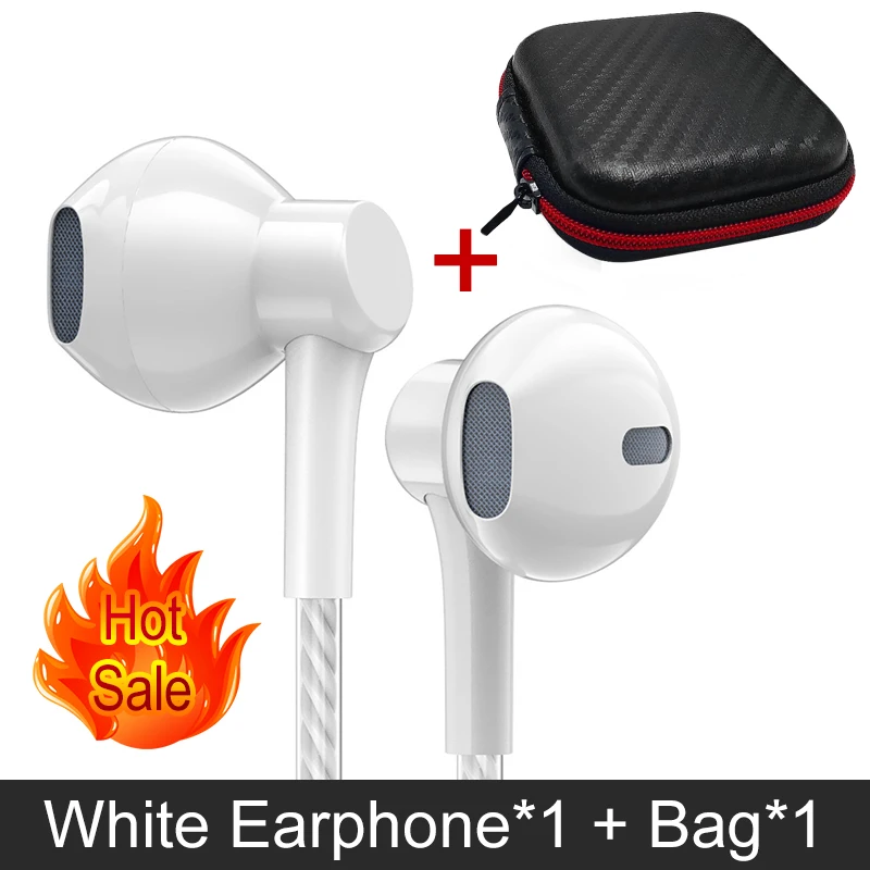 Наушники Awi i6, проводные наушники с микрофоном, гарнитура для Xiaomi, samsung, huawei, iPhone, наушники, наушники для телефона - Цвет: White with Bag