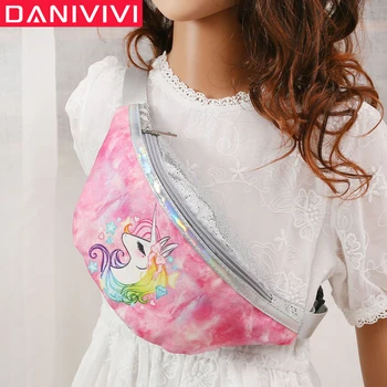 

Kids Waist Bag Children's Fanny Pack Unicorn Sequins Cartoon Purses Primary School Girls Cute Chest Bag Shoulder Crossbody Bag