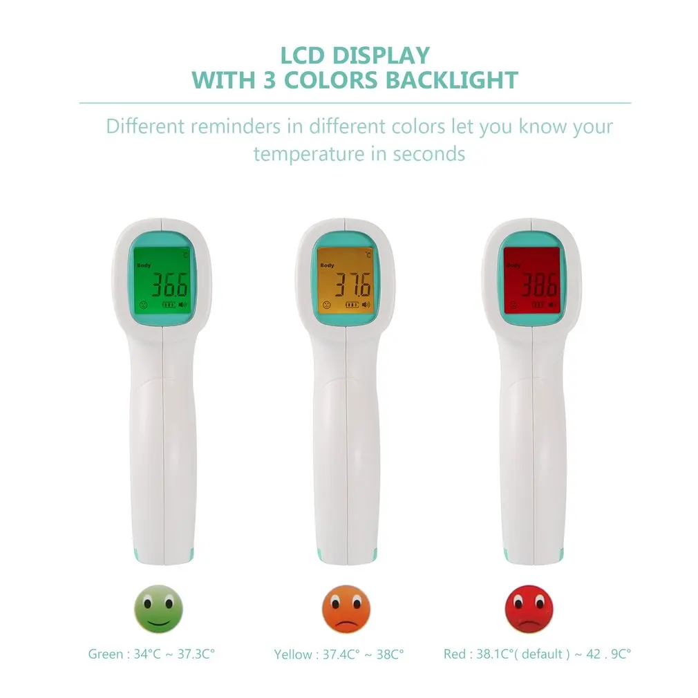 

3 Color Screen AFK Handheld Infrared Thermometer High Precision Portable Thermometer Non-Contact Body Infrared Thermometer