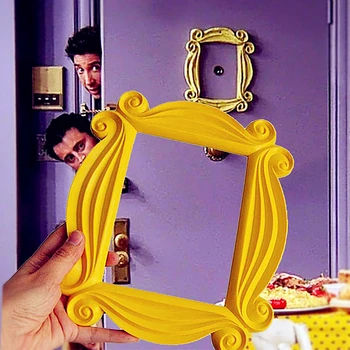 ZK30 TV Series Friends Handmade Monica Door Frame Wood Yellow Photo Frames Collectible Home Decor Collection Cosplay Gift 1