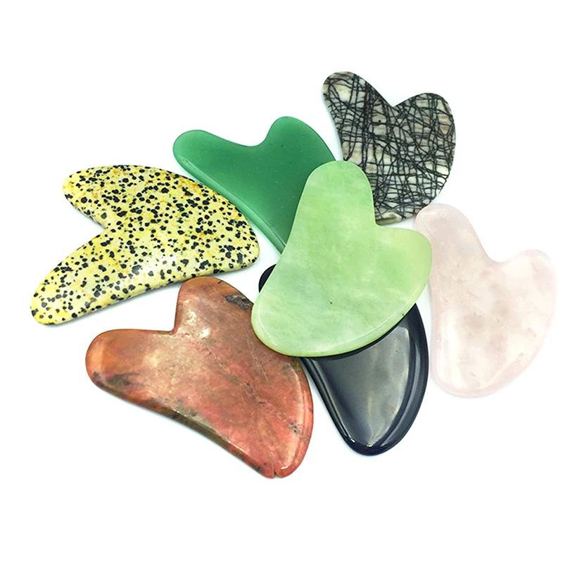 Multicolor Face Gua Sha Stone Board Jade Gua Sha Scraper Massager Tool For Face Eye Neck Back Body Acupuncture Gouache Scraper