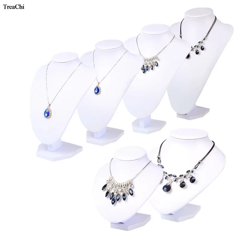 6 Sizes Multi-color Velvet Jewelry Display Stand PU Leather Model Bust Display Stand Lady Necklace Pendant Mannequin Jewelry