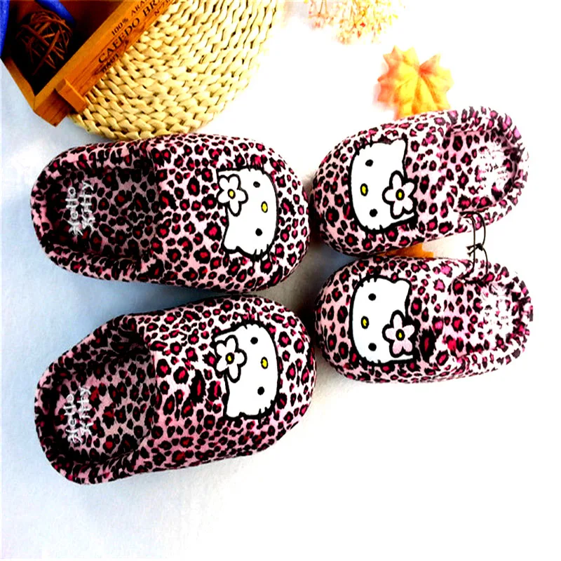 Leopard print Модные милые женские домашние тапочки с леопардовым принтом; Вьетнамки с изображением животных; обувь с котом; шлепанцы с рисунком «hello kitty»; сандалии с котом для взрослых; домашние тапочки - Цвет: Leopard print