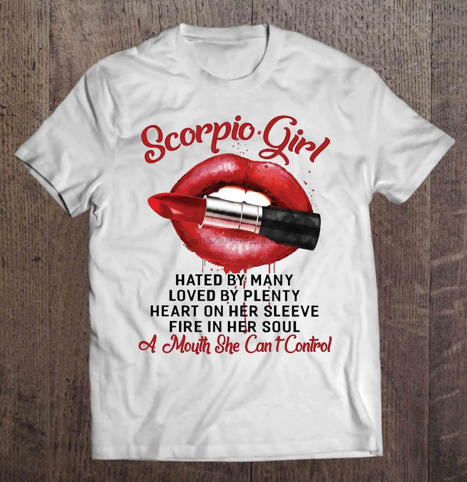 

Men t shirt Scorpio Girl Hated By Many Loved By Plenty Heart On Her Sleeve -White Version Women t-shirt