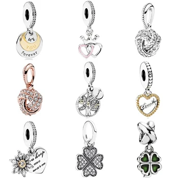 

Tree of Life Crown Heart Clover Fit Original Good Dangle Charm DIY Bracelet Necklace For Women Jewelry