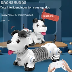 Robot chien télécommandé pour enfants, jouets RC intelligents programmables avec détection de geste, danse, cadeau interactif pour garçons et filles 