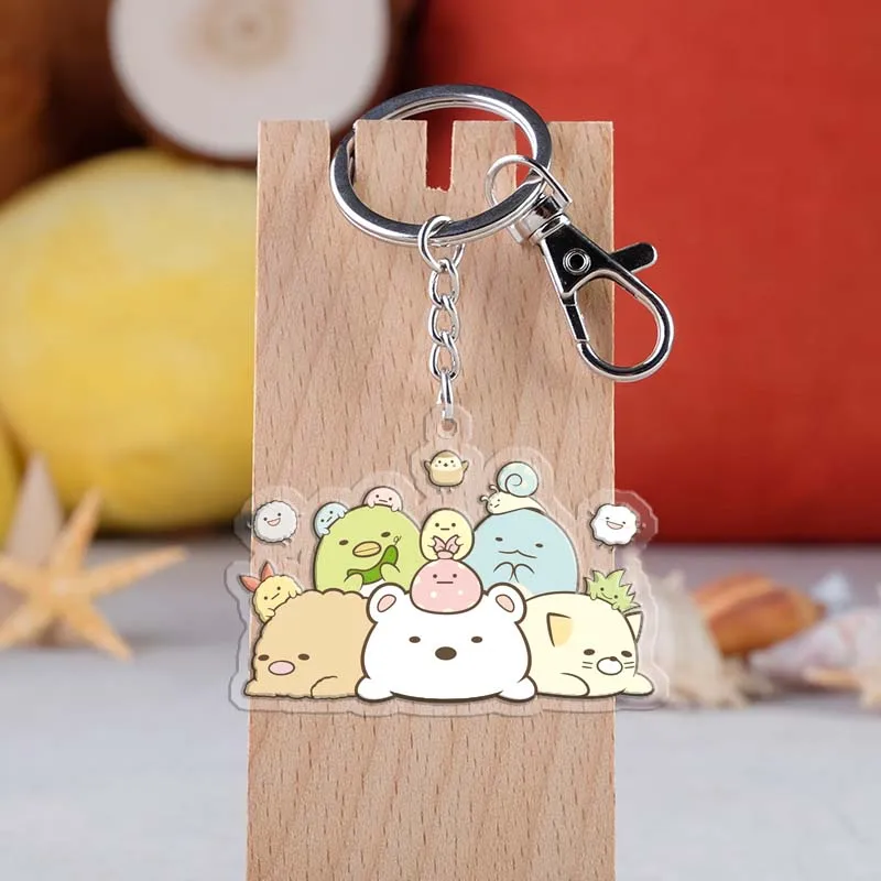 

Game Sumikkogurashi Keychain Acrylic Animal Sumikko Gurashi Car Key Holder Chain Pendants Keyrings