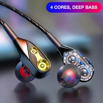 

EARDECO Wired Headphones For Phone Stereo With Microphone Dual Drive Bass Headsets For Mobile In Ear Earbuds For Iphone Xiaomi