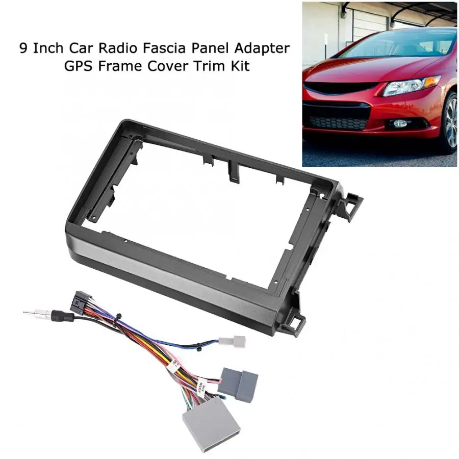 

GPS Navigation Frame Trim 9 Inch Car Radio Fascia Panel Adapter GPS Frame Cover Trim Kit Fit for HONDA CIVIC 2012-2015