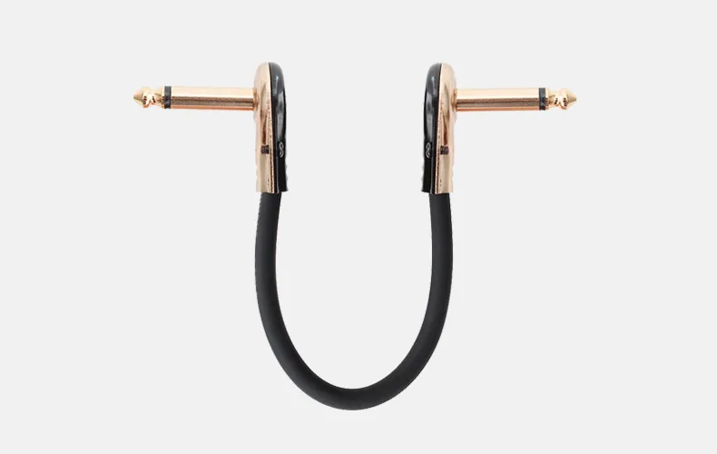 Guitar Connecting Cables Effector Connection Cable 6.35 Audio Cable Double Bend Flat Head 15 Cm
