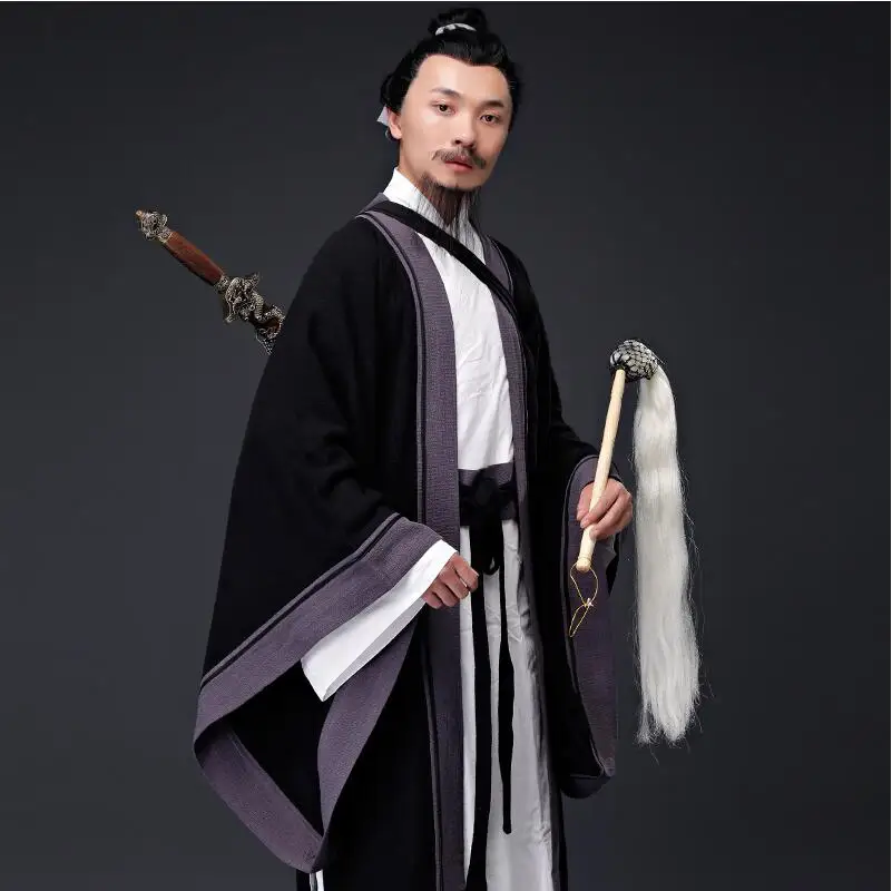 Hanfu человек из хлопка и льна даосский священник наряд Mahdao обитель театр выполнение костюм Древняя китайская одежда ханьфу Костюмы Для мужчин