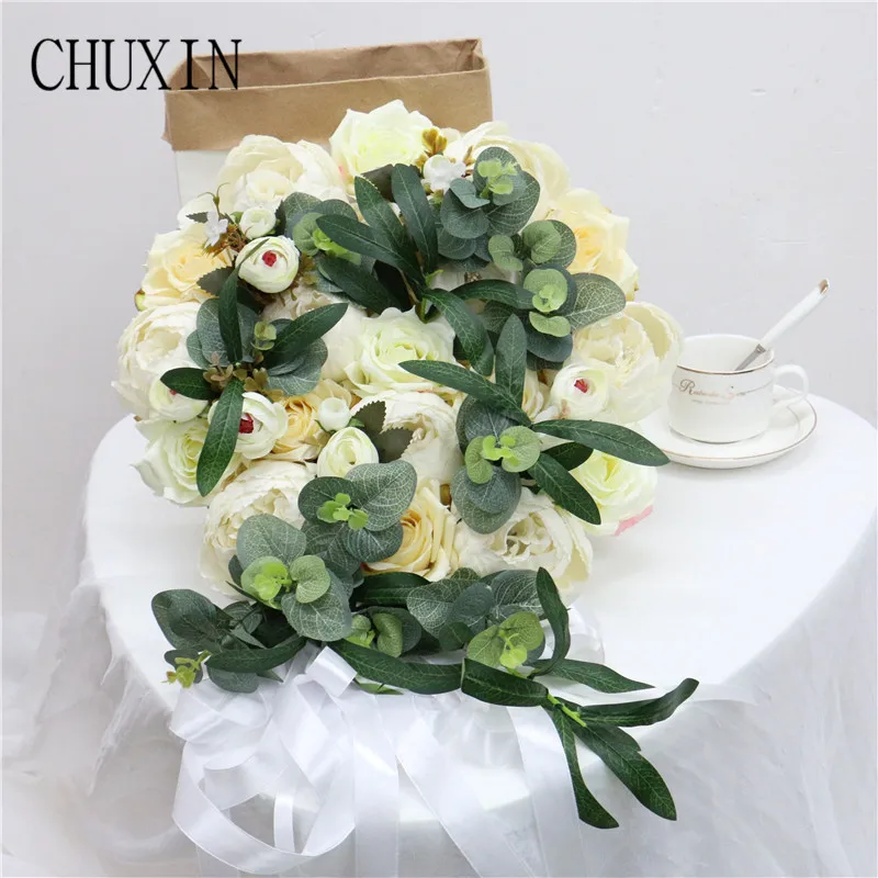 CHUXIN, искусственные розы, лист эвкалипта, занавес, цветок, маленький ряд цветов, искусственный цветок, домашняя гирлянда, свадебная АРКА, декор подоконника