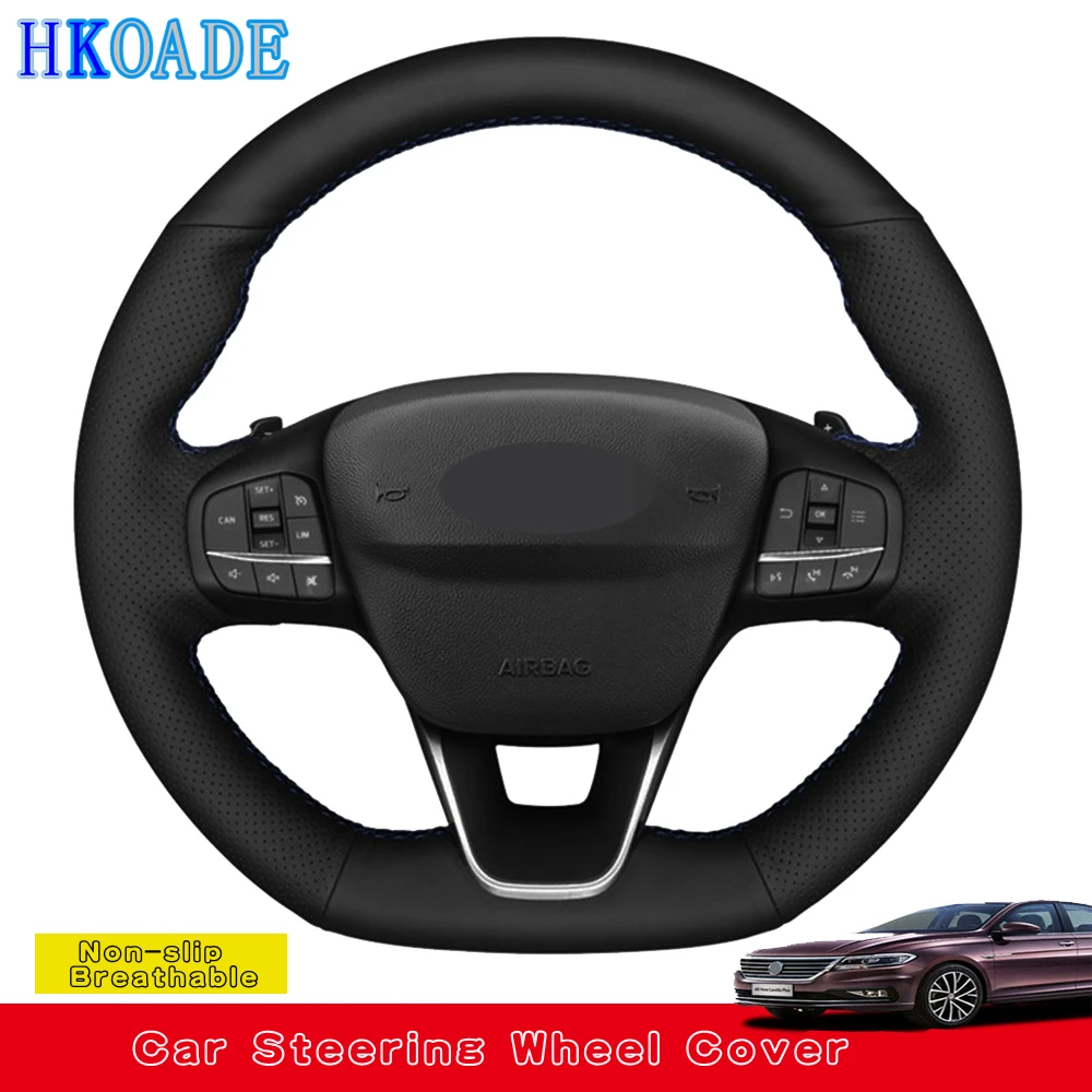Customize DIY Genuine Leather Car Steering Wheel Cover For Ford Focus ST-Line Fiesta ST Interior | Автомобили и мотоциклы
