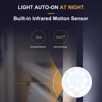 

9 LED Under Cabinet Lights Wireless PIR Auto Motion Sensor Infrared Night Light Battery Powered Touch Switch Stair Wardrobe Lamp