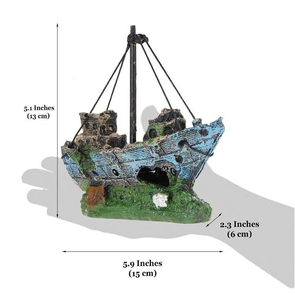 Аквариум из смолы, корабль, мини-аквариум, Пиратская лодка, не выцветает, украшения для дома, сада, аквариума, украшение для сада, декор для аквариума