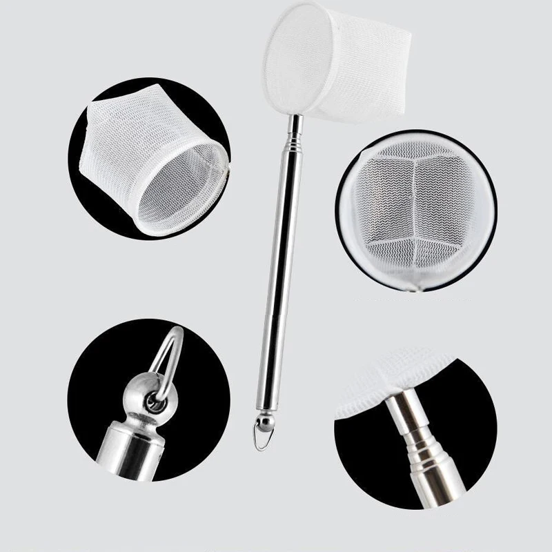 New Flexible Aquarium Fish Tank Catch Net Retractable 3D for Aquarium Fish Scoop Catching Fishnet Long Handle Cleaning Tools