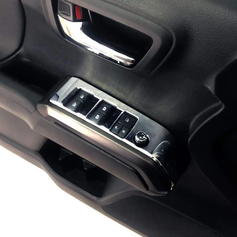 Подходит для Toyota Tacoma- ABS хромированные аксессуары для межкомнатных дверей и окон регулятор крышки отделка 4 шт