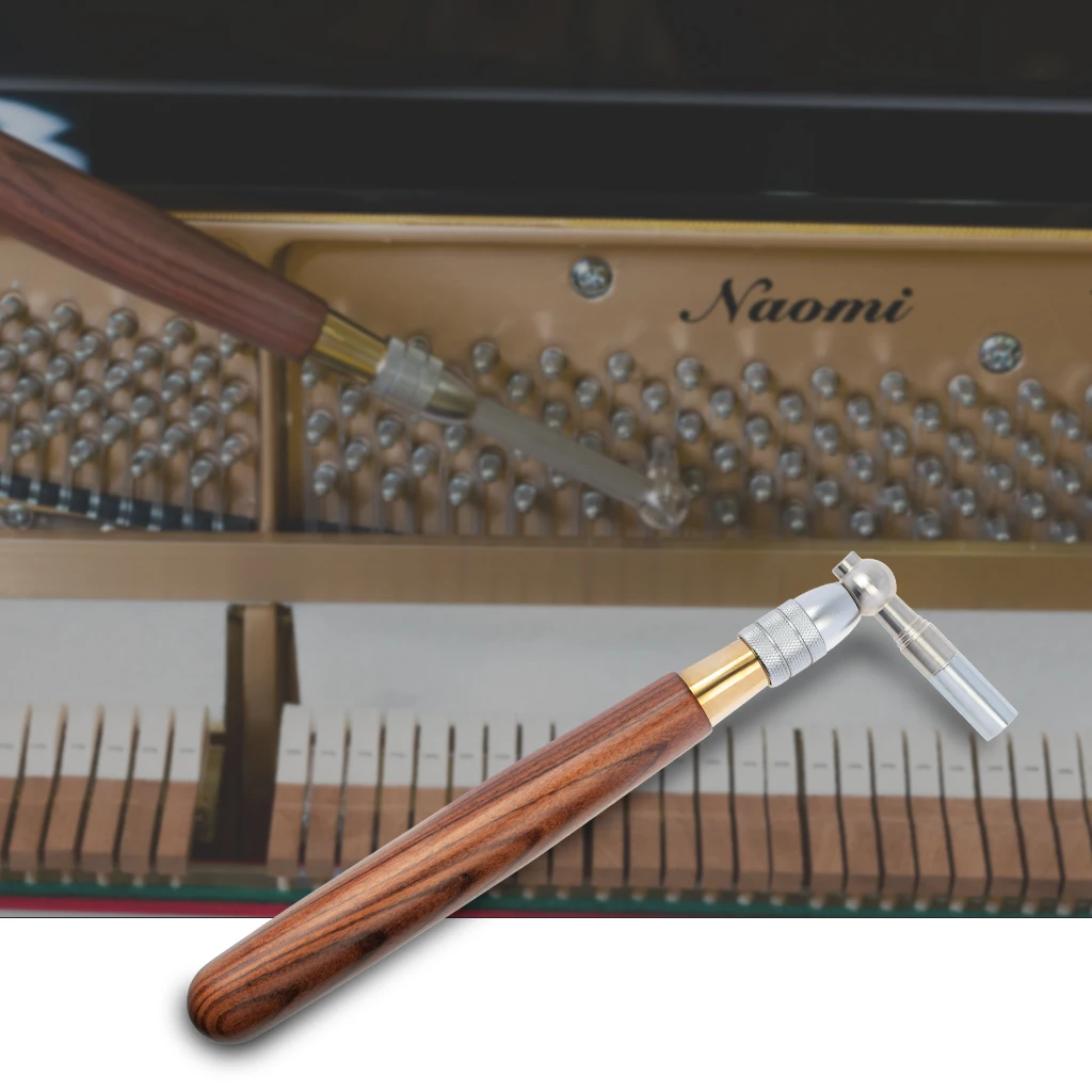 Профессиональное расширение ключ для настройки рояля с ручкой из палисандра Телескопический шестигранный сердечник Прочный инструмент для настройки фортепиано
