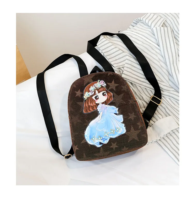 Cartoon Princess Backpack Casual Children GIRL'S School Bag Pearl Backpack Mini Japanese Korean Double Back