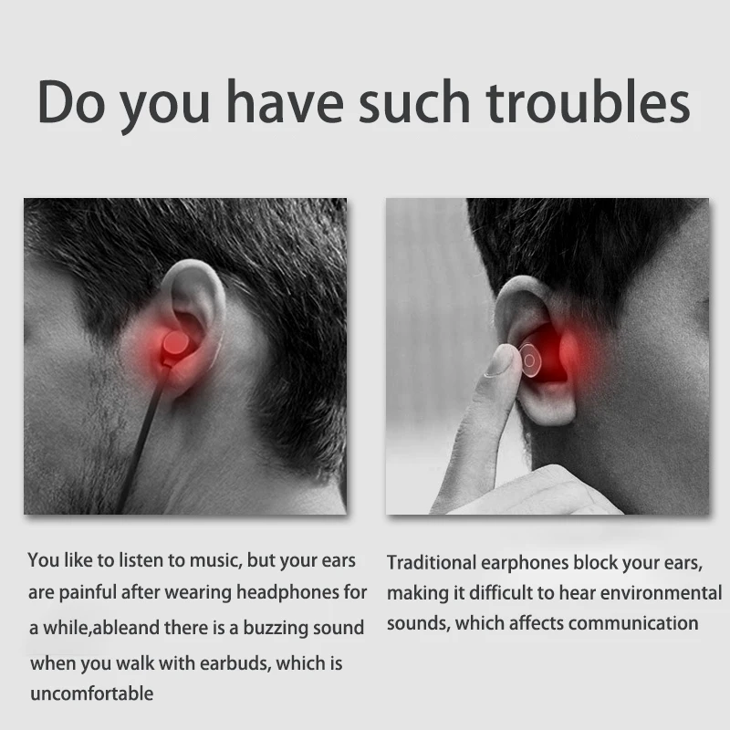 DOSII New Wireless Headset Bluetooth 5.0 Bone