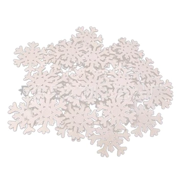 

100Pcs Mix Christmas Snowflake Pattern White Wooden Scrapbooking Craft for Home Decoration Diy Handmade 35mm