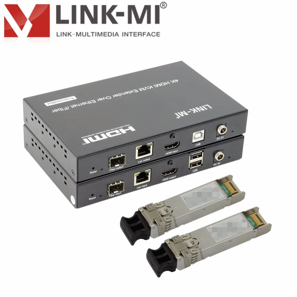 LINK-MI EP57 120M 4K HDMI USB KVM 익스텐더 TCP/섬유 POE IR RS232 리모컨 2 20km