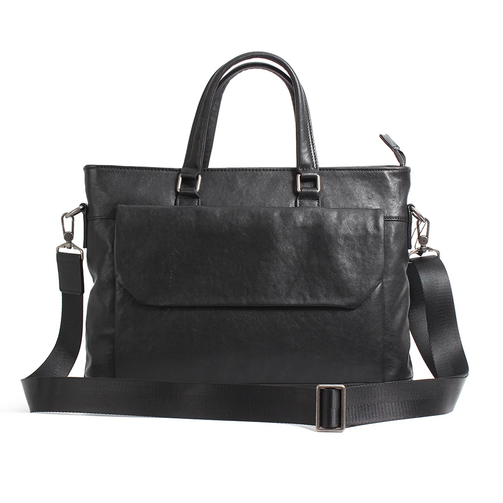 

New Tinted Leather Men's Business Handbag Leather Men's Briefcase Head Leather Computer Bag