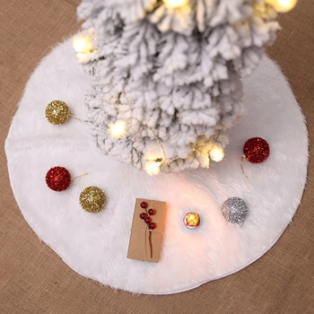 

Fashion 90cm Snow Christmas Tree Skirt Base Floor Mat Cover Party Decor Soft 1x