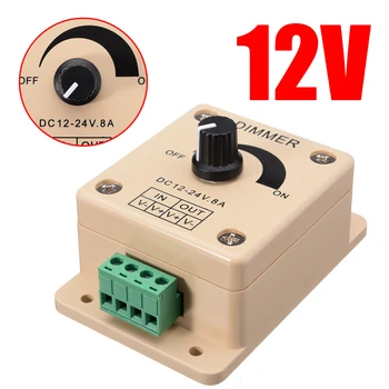 

New Adjustable 12V 8A LED Strip Light Switch Dimmer Brightness Controller Easy Simple Install Special For LED Lamp Adjusting